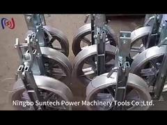 bloc de poulie en aluminium de conducteur du câble métallique 40KN avec le néoprène rayé