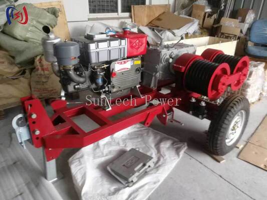 qualité  Professional 6.3-9KW Double Drum Winch with 2000-3600RPM Speed for Simultaneous Cable Pulling and Tensioning in Power Line Work usine