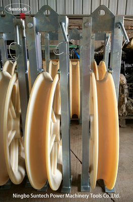 660X100mm roues en nylon groupées en conducteur aérien bloc de câblage pour la ligne de transmission