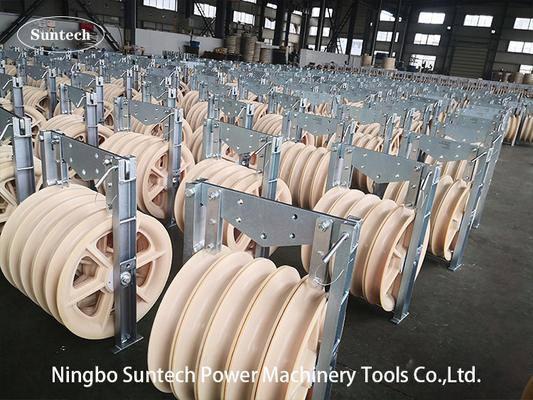 1040 mm MC roues de nylon conducteur de la poulie de bloc de stringing avec cadre en acier galvanisé