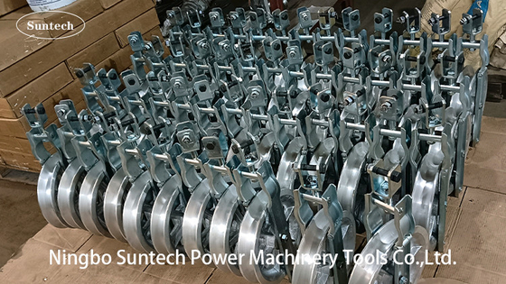 Ligne de transmission rouleaux en aluminium de Stringing Blocks With de conducteur en nylon de roues de MC