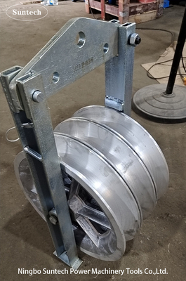 Ligne de transmission rouleaux en aluminium de Stringing Blocks With de conducteur en nylon de roues de MC