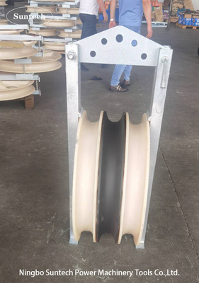 80 kN OD 660 mm Blocs de câblage de conducteurs en nylon pour les lignes de transmission