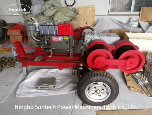 Le moteur diesel cable tirer la machine de treuil dans la construction de puissance de tour