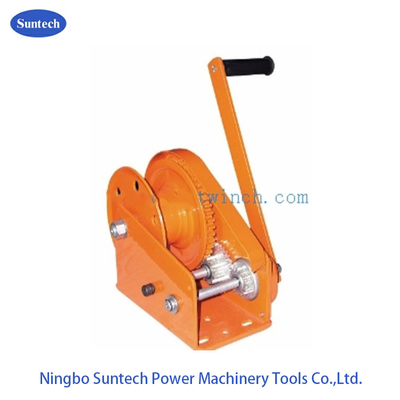 1800 Lb Marine Hand Winch Orange Ship Deck Equipment For Trailer Automatic Brake