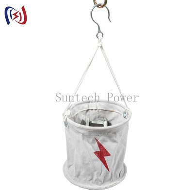 Ficelage du sac d'outillage cylindrique de toile de câble aérien