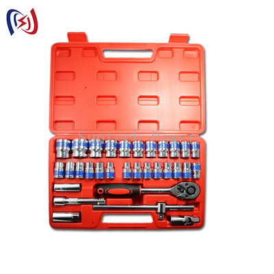 Ensemble professionnel de clés à serrure à 32 pièces Ensemble d'outils pour la réparation automobile Ensemble d'outils combiné à ruban bleu