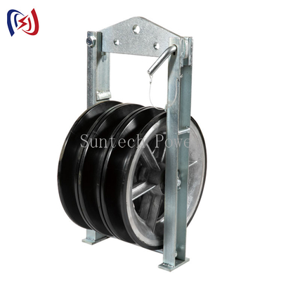 Blocs de cordage de conducteur de roue en aluminium triple de ligne électrique aérienne