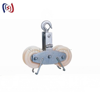 Blocs de cordage de conducteur de poulie en nylon en aluminium tandem de 50KN 2.5