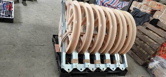 Poulie de tirage pour conducteur avec dimensions hors tout de 760x120x480mm, charge nominale de 50-150KN et rayon de courbure R570 pour le tirage haute tension