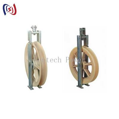 Professional OPGW Cable Stringing Block with Non-Metallic Liner for Safe 660x110mm Sheave Size and 20-50KN Rated Load Fiber Optic Ground Wire Installation