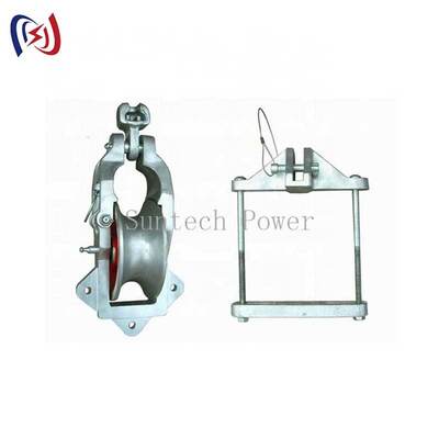 Bloc à cordes universel avec un diamètre de faisceau de 178x76 mm et une charge nominale de 10KN pour une installation de conducteurs aériens polyvalents