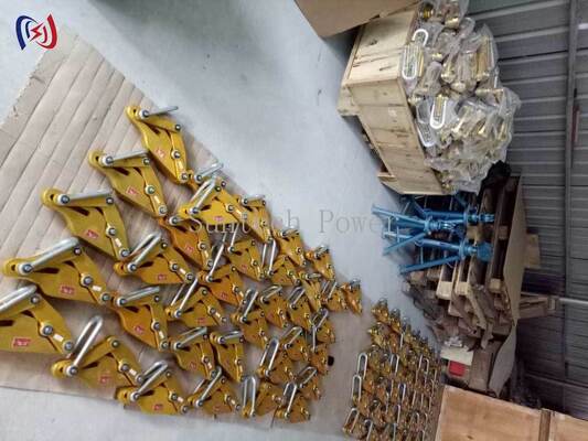 Grippe de conducteur en alliage d'aluminium avec une charge nominale de 7 à 80 KN, une ouverture maximale de 14 à 48 mm et une poignée non nocive pour une manipulation sûre