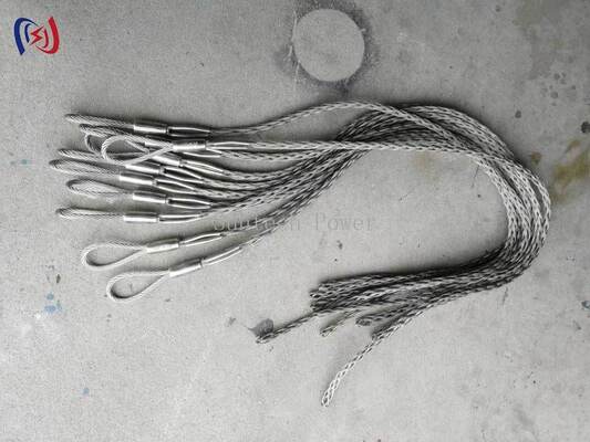 Manchons de traction professionnels en maille OPGW pour le tirage sûr et sans dommage de câbles de fil de garde optique de 7 à 22 mm de diamètre avec une charge nominale de 10 à 25 KN et une longueur de 1,4 M