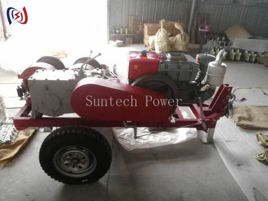 Treuil professionnel à double tambour de 6,3-9 kW avec une vitesse de 2000-3600 tr/min pour le tirage et la mise sous tension simultanés des câbles dans les travaux de lignes électriques