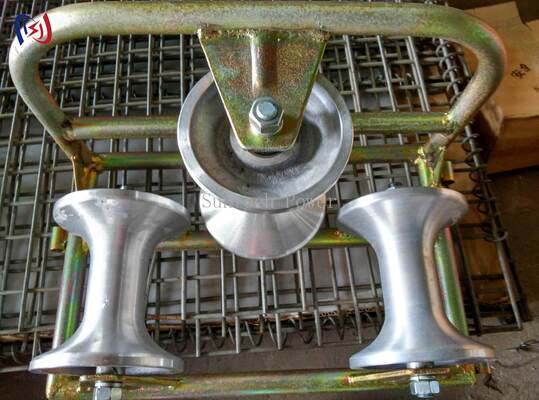 Équipement de traction de câbles à rouleaux à rouleaux à rouleaux à rouleaux à rouleaux lourds avec une charge nominale de 10KN pour des câbles de 120-200 mm