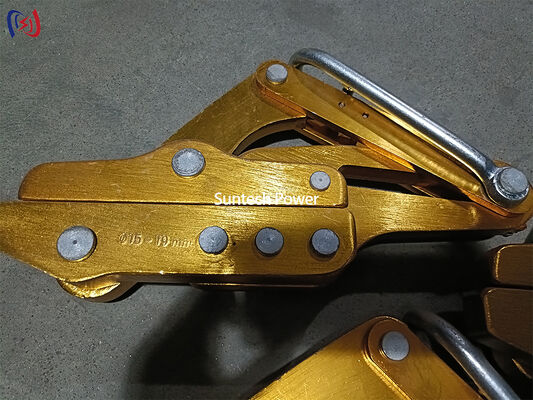 Pince à venir de 8 à 20 mm de diamètre avec une charge nominale de 16 à 45 kN et un poids de 3,8 à 5,6 kg pour le cordage de lignes de transmission