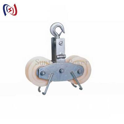 25KN Tandem Sheave Stringing Block pour les conducteurs ACSR à grande section LGJ300-500 avec conception de gaine en tandem