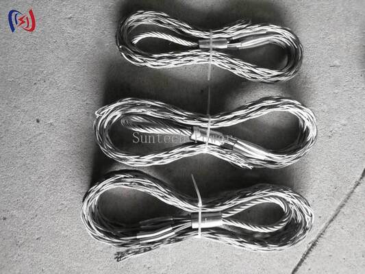 Joints de chaussette à mailles de câbles avec charge nominale de 10-30KN et prise uniforme à 360° pour les terminaisons de lignes de transport avec revêtement galvanisé à chaud