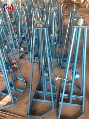 Support de bobine simple lourd avec une charge nominale de 10 à 50 KN et un réglage de hauteur de 450 à 1300 mm pour les bobines de câbles