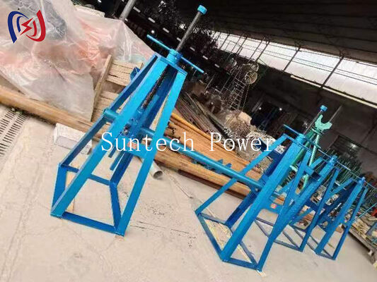 Support de bobine simple lourd avec une charge nominale de 10 à 50 KN et un réglage de hauteur de 450 à 1300 mm pour les bobines de câbles