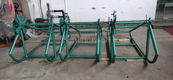 Résistant à rouleaux de câbles en acier galvanisé lourd avec assemblage modulaire et rotation de roulement scellé pour le stockage de câbles industriels