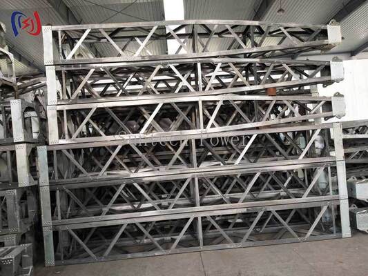 Pôle de gin en treillis modulaire avec revêtement résistant à la corrosion pour la construction d'une tour d'électricité de 8 à 18 m