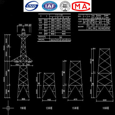 tours électriques à haute tension de 10kv 60kv 132kv 230kv 380kv 400kv