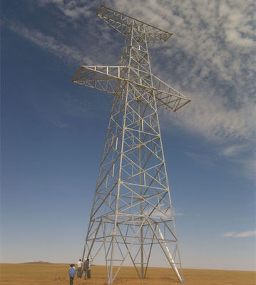 Tour en acier galvanisée à chaud de ligne électrique de Q345 Q235