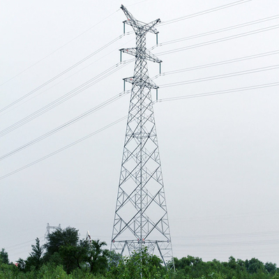Tour galvanisée de transmission de trellis de l'acier Q355 Q255 d'immersion chaude