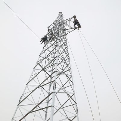 Ligne de transmission en acier galvanisée de trellis d'immersion chaude tour de 33KV