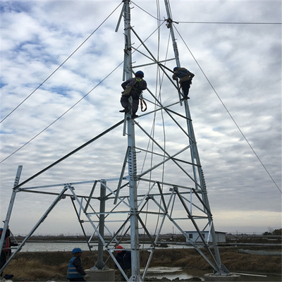 Ligne de transmission en acier galvanisée de trellis d'immersion chaude tour de 33KV