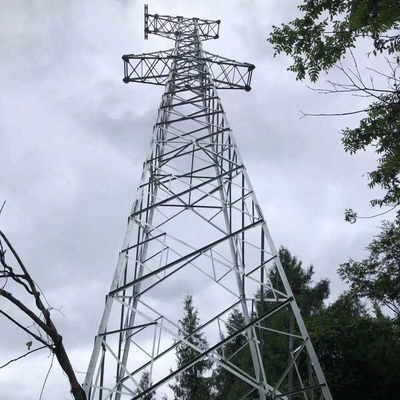 ASTM123 a galvanisé la tour en acier de trellis de distribution d'énergie 110KV