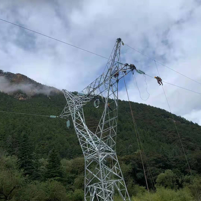 L'immersion chaude galvanisée pêchent la tour en acier pour la ligne de transmission 110KV