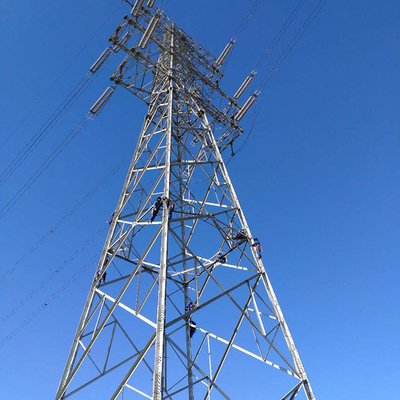 Ligne de transmission 132KV électrique en acier d'angle de HDG tour