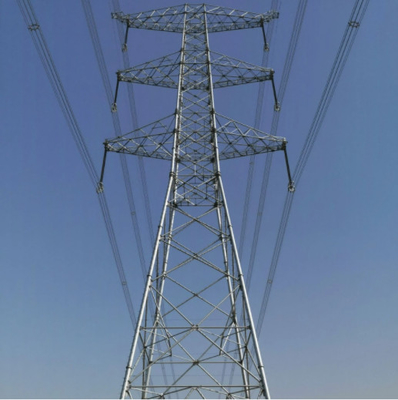Tour en acier galvanisée de transmission de l'immersion chaude 500KV Q355 Q255
