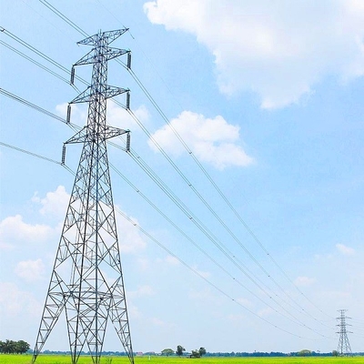 Pylônes à haute tension en acier de l'électricité d'angle de trellis de HDG