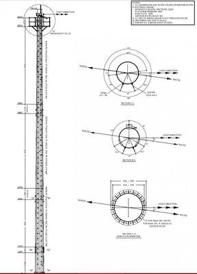 Télécom de polygone de Q235B Q345B télescopant le mât d'antenne