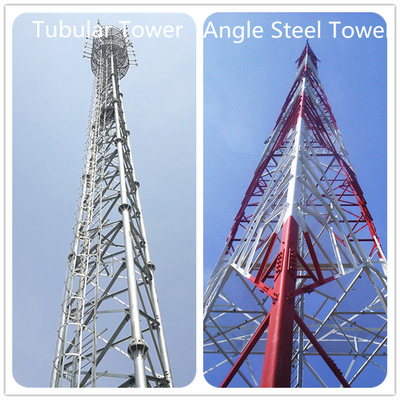 Tour autosuffisante en acier tubulaire de télécom de Q345B Q235B