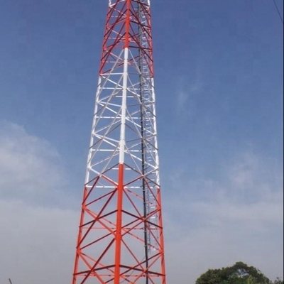 Tour en acier de la télécommunication 10meter angulaire de Sst galvanisée avec la lumière d'aviation