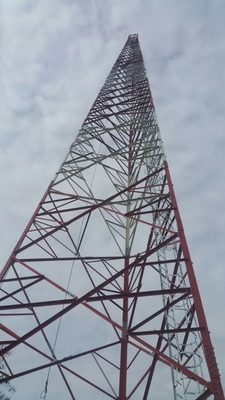 tour en acier galvanisée plongée chaude Q345 de télécommunication de 60m